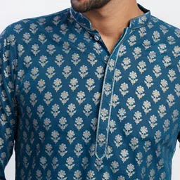 KISAH Floral Printed Regular Pure Cotton Kurta With Dhoti Pants image 2
