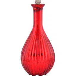 Homesake Red Glass Mercury Ovoid Bottle Star String Lights White Dazzle Ball Lid image 2
