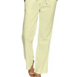 PATRORNA Cream High Rise Relaxed Fit Paperbag Culottes Trousers-image-24