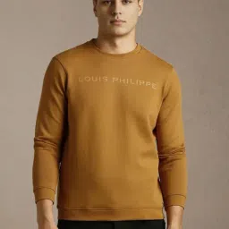 Louis Philippe Brown Cotton Regular Fit Graphic Print Sweatshirt-picture-39