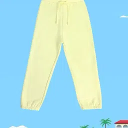 MINIKLUB Girls Yellow Solid Joggers-image-7