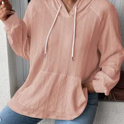 StyleCast Women Geometric Self Design Hooded Sweatshirt-image-15