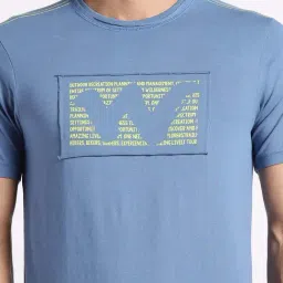 Wildcraft Teal Blue Cotton Regular Fit Printed T-Shirt image 5