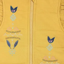 MINI KLUB Girls Mustard Solid Tailored Jacket image 3