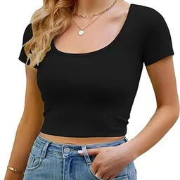 stars and you Short Sleeves Cotton Crop TOP image 1