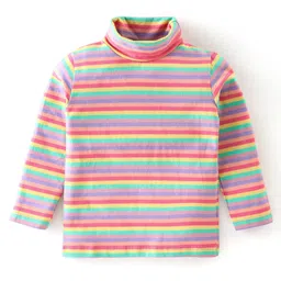 Babyhug Cotton Knit Full Sleeves Skivi T-Shirt Striped - Pink-picture-18