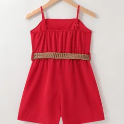 Kookie Kids Sleeveless Jumpsuit Solid Colour - Red image 2