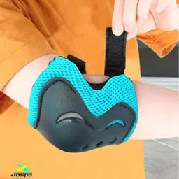 Jaspo Sx 4 Ultra Protective Set for Skating, Cycling Helmet Set with Knee Pads Elbow Pads Wrist Guards, Adjustable Helmet, Protective Gear Set for Bicycle Roller Skating Skateboarding (S,Cyan) image 2