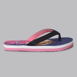 Kidsville Mattel Featuring Barbie Printed Flip Flops - Navy Blue image 3