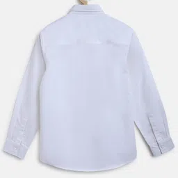 Tales & Stories Cotton Woven Full Sleeves Solid Shirt - White image 3
