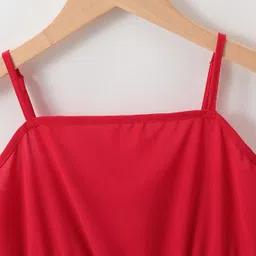 Kookie Kids Sleeveless Jumpsuit Solid Colour - Red image 3