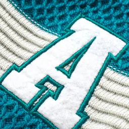 Babyhug Knitted Full Sleeves Hooded Striped Sweater with Kangaroo Pockets & Alphabet Embroidery - Teal Blue image 3