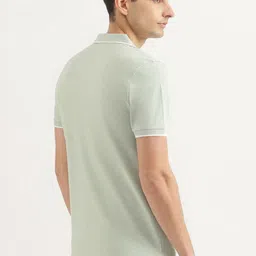 United Colors of Benetton Men Solid Polo Collar Cotton T-shirt image 4