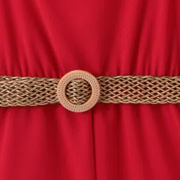 Kookie Kids Sleeveless Jumpsuit Solid Colour - Red image 4