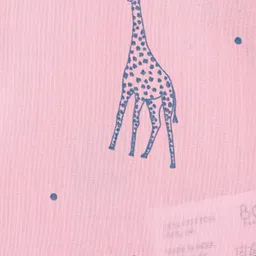 Bonfino 100% Cotton Woven Half Sleeves Shirt Giraffe Print- Pink image 4