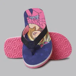 Kidsville Mattel Featuring Barbie Printed Flip Flops - Navy Blue image 5