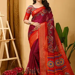V3 FASHION STUDIO Ethnic Motifs Zari Art Silk Saree-picture-19