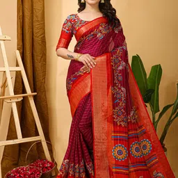 KALINI Checked Zari Art Silk Banarasi Saree-picture-19