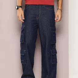 Kook N Keech Men Pure Cotton Wide Leg Cargo Jeans-picture-50