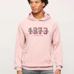 Pepe Jeans Spritzer Pink Cotton Regular Fit Printed Hooded Sweatshirt image 1