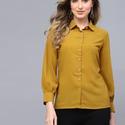 SELVIA Mustard Regular Fit Shirt image 1