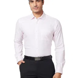 Park Avenue Light Violet Slim Fit Check Shirt image 1