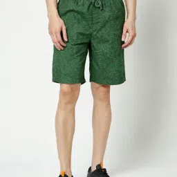 Crimsoune Club Green Regular Fit Printed Cotton Shorts-image-84