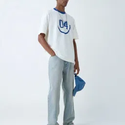 nuon men Nuon by Westside White Numerical Printed Relaxed-Fit Cotton T-Shirt image 3