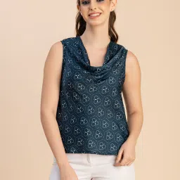 Moomaya Teal Printed Top image 1