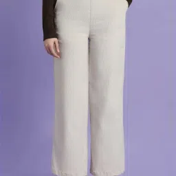 Forever 21 Beige Cotton Flared Pants image 1