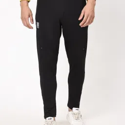 Dida Black Polyster Regular Fit Solid Trackpant image 1