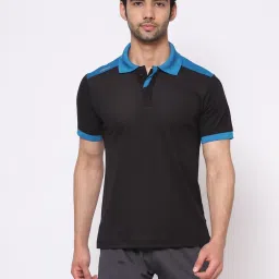 Dida Black Polyster Regular Fit Solid Polo T-Shirt image 1