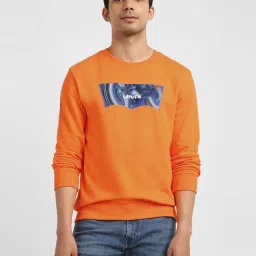 Levi's Orange Cotton Regular Fit Printed Sweatshirt image 1