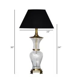 Kapoor Lamp Shades Brass Antique & Black Brass Dalston & Laid Cotton Shade Table Lamp image 4