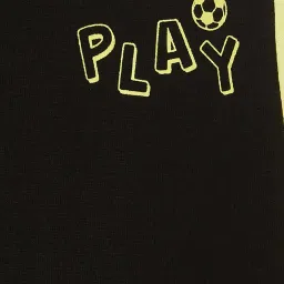 Fame Forever by Lifestyle Kids Black & Yellow Cotton Printed Trackpants image 4