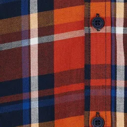 Fame Forever by Lifestyle Kids Orange & Navy Cotton Chequered Full Sleeves Shirt image 4