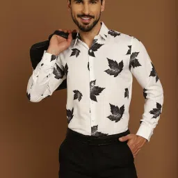Indian Needle White Regular Fit Printed Shirt image 1