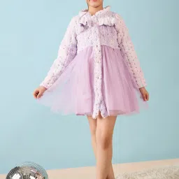StyloBug Girls Purple Embroidery Dress image 1