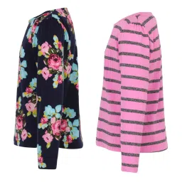 Cutecumber Kids Multicolor Floral Print T-Shirts - Pack of 2 image 3