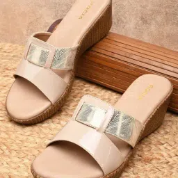 Rocia by Regal Women's Beige Casual Wedges-image-96