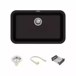 LIPKA 31X19x9 inch Matte Finish Quartz Single Bowl Kitchen Sink, QZSB14 - B-image-40