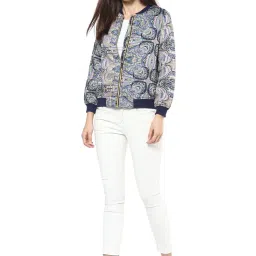 StyleStone Multicolored Paisley Print Bomber Jacket image 5