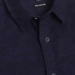 Dennis Lingo Navy Cotton Slim Fit Shirt image 4