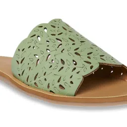 Forever Glam by Pantaloons Women's Green Ethnic Sandals image 4