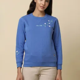 Allen Solly Blue Embroidered Sweatshirt image 1
