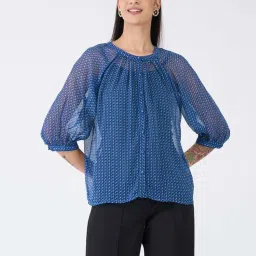 SALT Attire Blue Printed Top image 1