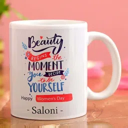 FNP White Ceramic Happy Women's Day Personalised White Mug (325ml) image 1