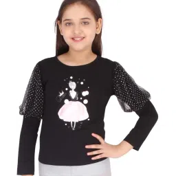 Cutecumber Kids Black Printed Top image 1