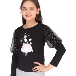 Cutecumber Kids Black Printed Top image 3
