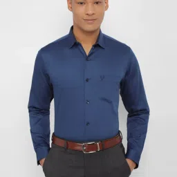 Allen Solly Blue Cotton Slim Fit Texture Shirt image 1